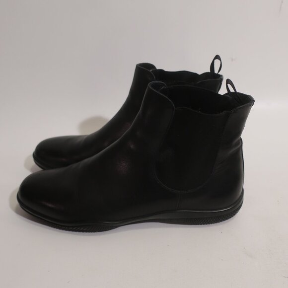 Mens Prada Saffiano Black Leather Chelsea Boots Sz 7 - Picture 6 of 10